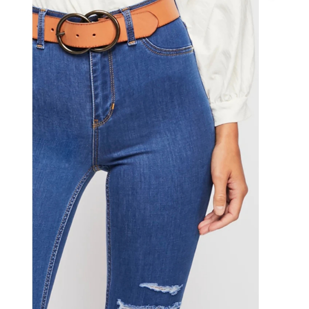 Free People Destroyed Long & Lean Jeggings  Size 31 - Picture 3 of 14